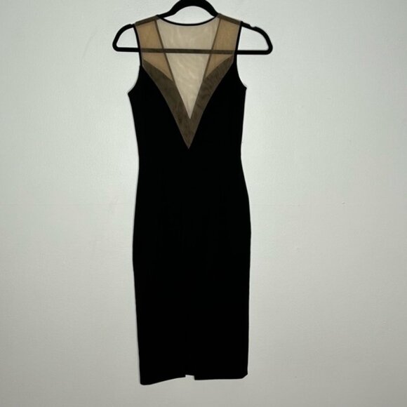 Dress the Population Dresses & Skirts - Dress The Population Black Sheer Nude Panel Bodycon Dress